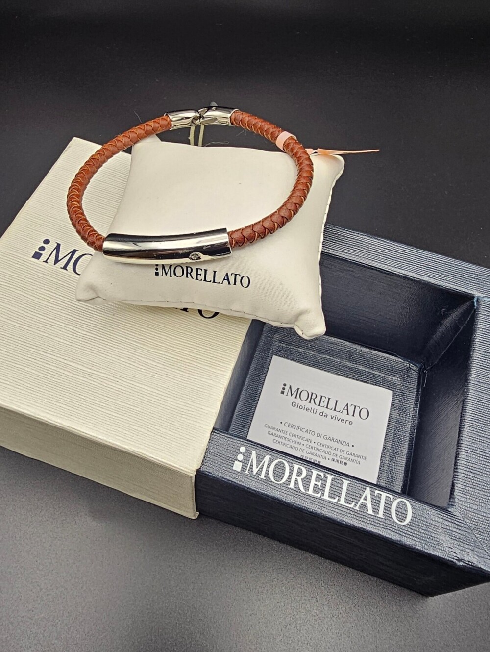 Morellato brown braided leather bracelet
